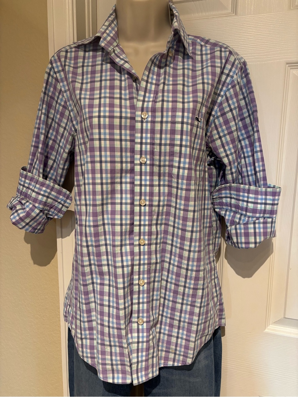 Vineyard Vines Mens/Womens Button-Down Shirt Gingham Plaid Southern Prep style